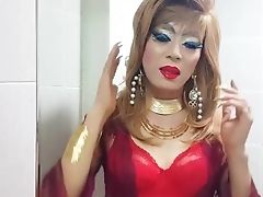 Maquillage, Masturbation, Sexy, Transexuelle , Transsexuelle Baise Transsexuelle , Peureux , 