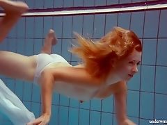 Babe, Model, Natural Tits, Pool, Pussy, Redhead, Rough, Shaved Pussy, Solo, Teen, 
